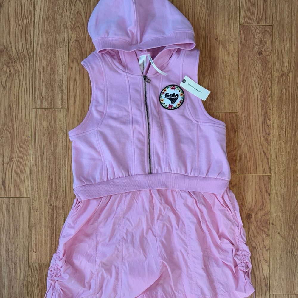 Gola Pink Sleeveless Hoodie Dress